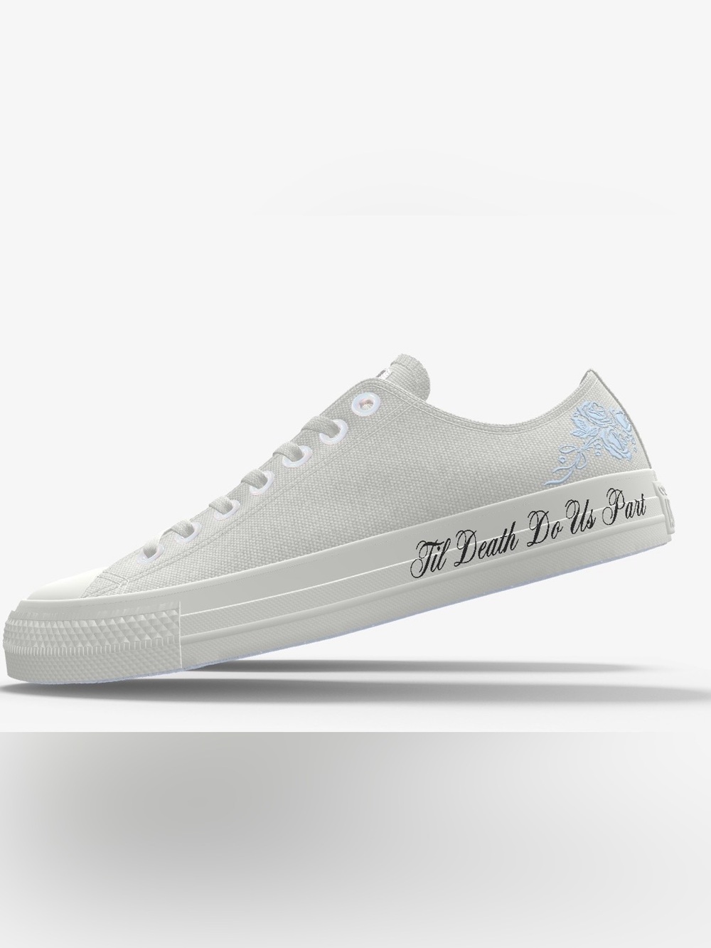 Wedding Converse with Light Blue Accent